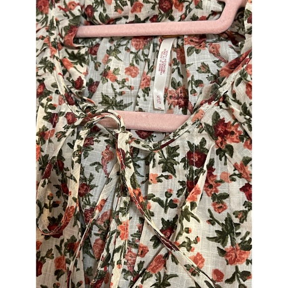 Free People Meant To Be Floral Cotton Blouse XL EUC - Picture 10 of 15